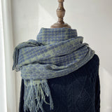 Plaid scarf women's autumn and winter imitation cashmere all-match retro scarf mid-length warm shawl