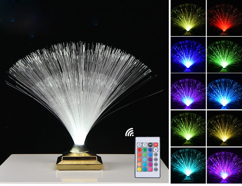 Creative colorful fiber optic light toy led touch flash bedroom starry fiber optic flower atmosphere photo table lamp