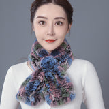 Rex rabbit fur scarf thickened warm men's and women's autumn winter fur collar wild windproof neck sleeve