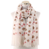 Women's Dog Footprint Dog Paw Print Pattern Scarf Women's Shawl Scarf