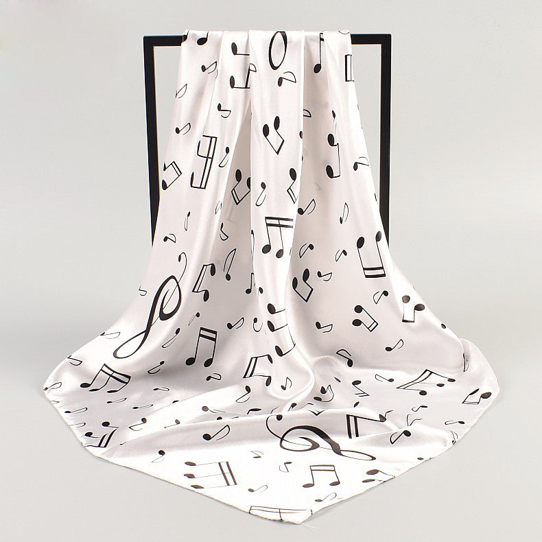 Women's fashion simulation silk scarf note silk scarf satin 90 large square scarf spot
