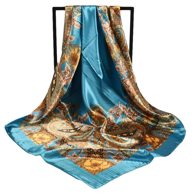 Fashion new satin 90 large square scarf female Paisley cashew square silk scarf
