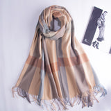 Super soft women's plaid warm scarf fashion shawl autumn and winter imitation cashmere scarf