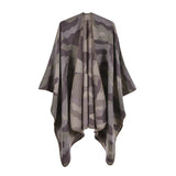 Camouflage shawl in autumn and winter Women's scarf Fashion jacquard warm cloak Large