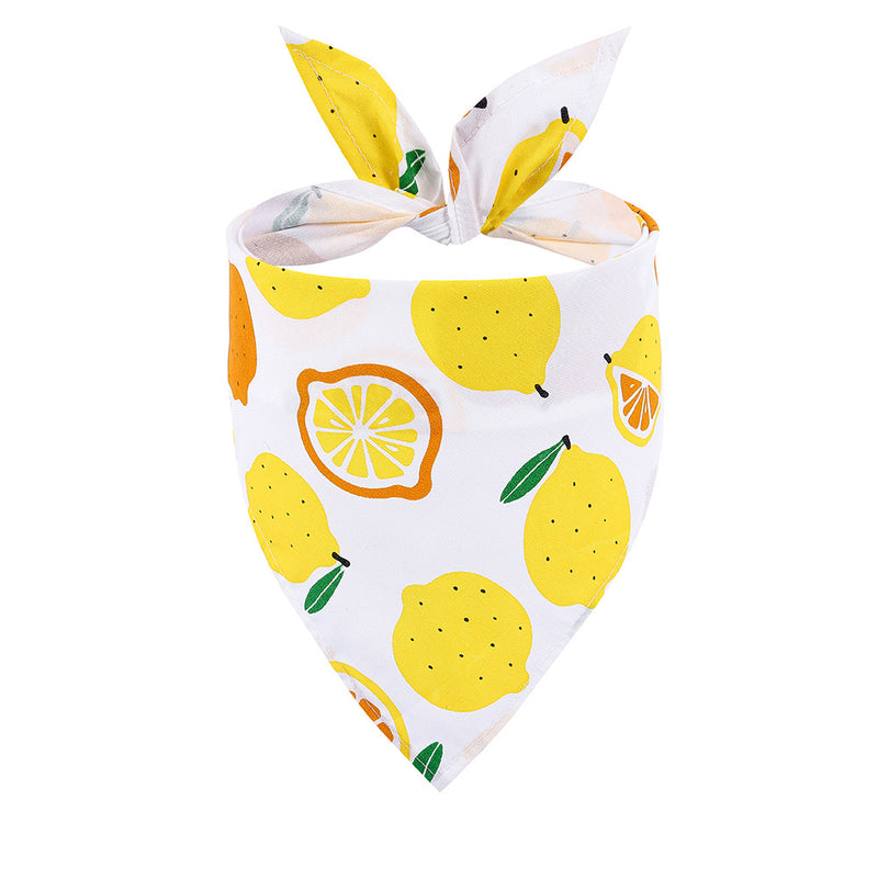 Cotton pet triangle towel summer fruit small fresh dog saliva towel pet scarf