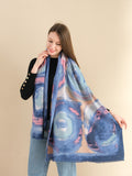 Silk scarf women's satin ethnic style shawl cashmere fashion print warm women's scarf