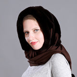 Women's Rex Rabbit Silk Scarf Hat Scarf Fashion Warmth Pendant Decoration