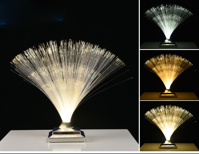 Creative colorful fiber optic light toy led touch flash bedroom starry fiber optic flower atmosphere photo table lamp