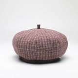 Houndstooth octagonal hat warm all-match painter hat retro autumn and winter beret women