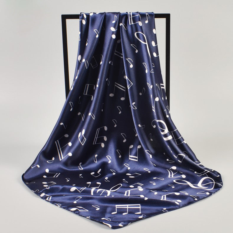 Women's fashion simulation silk scarf note silk scarf satin 90 large square scarf spot