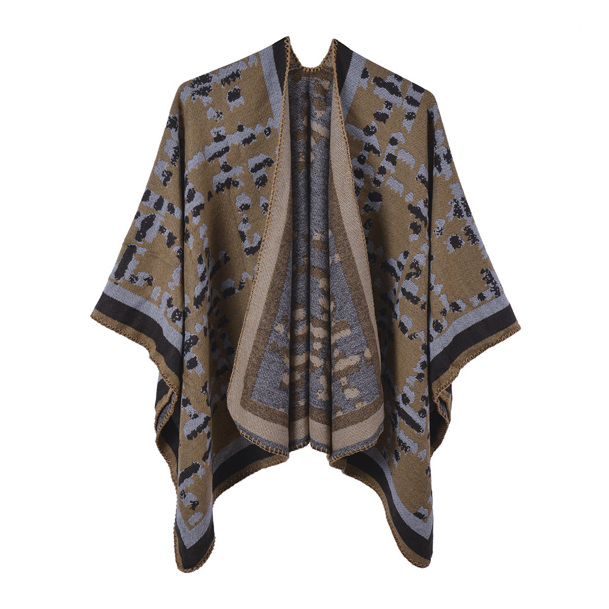 Fashionable Cashmere like Women's Cape Cape Versatile Thick Warm Keeping Split Cape Cape