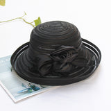 Trendy curling sun hat temperament flower wedding hat