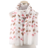 Women's Dog Footprint Dog Paw Print Pattern Scarf Women's Shawl Scarf