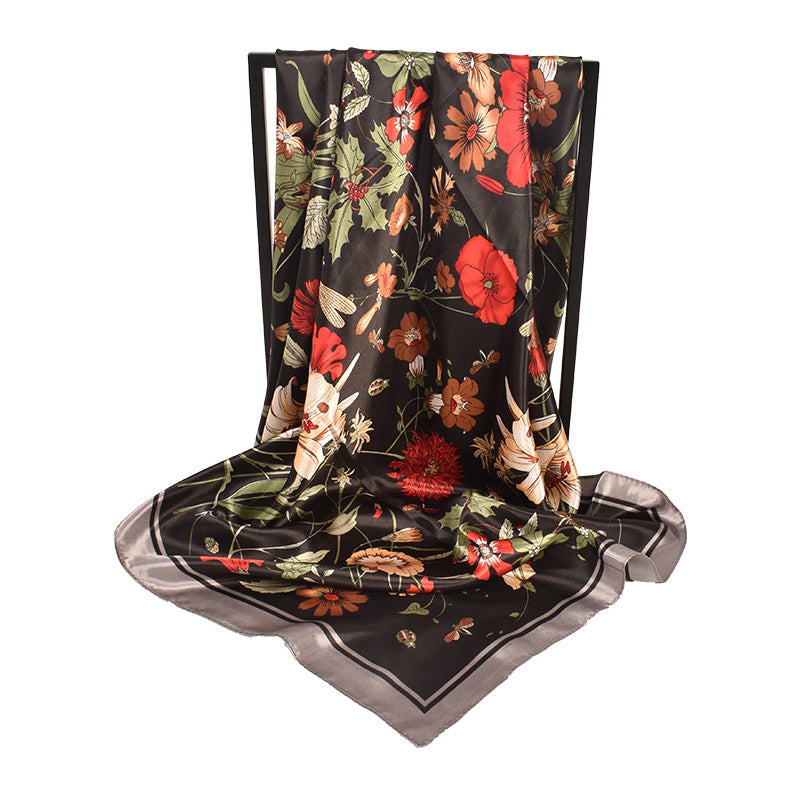 Rural scenery new satin 90 large square scarf cashew pattern square scarf silk scarf