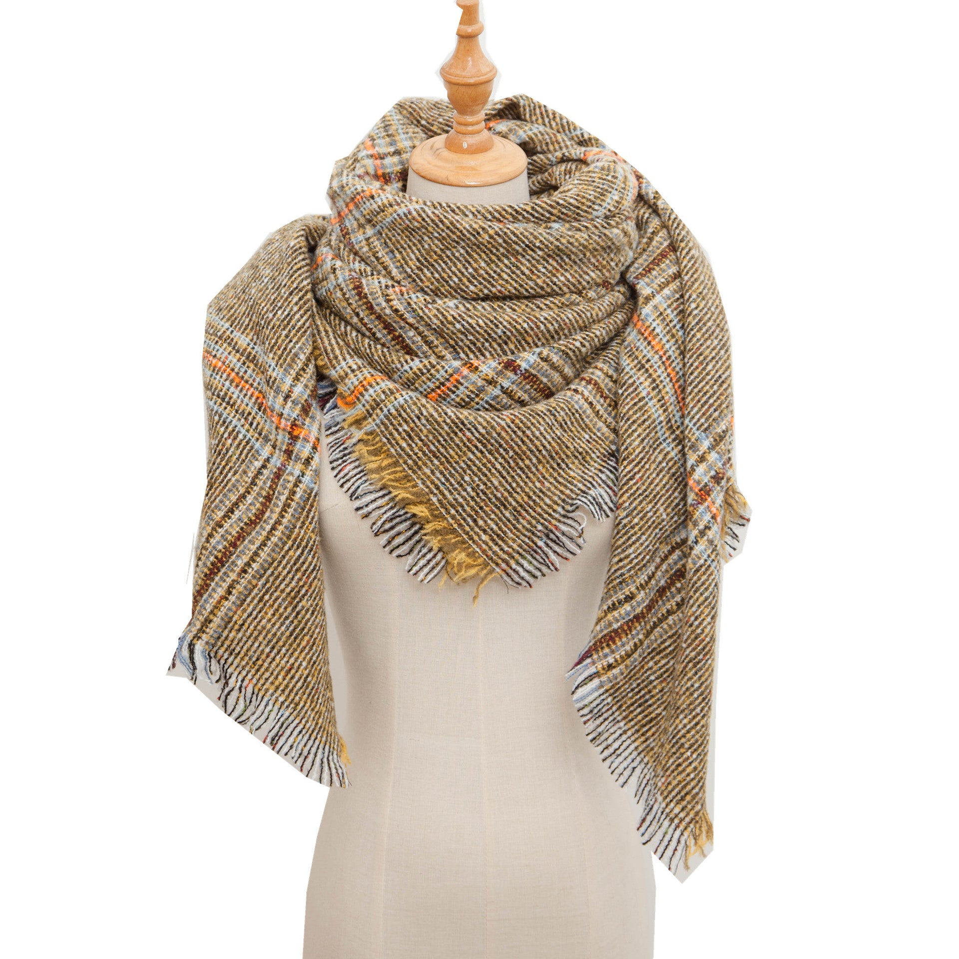 Women's square scarf in autumn and winter, big grid square scarf scarf shawl