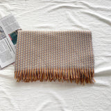 Scarf women's warm cashmere tassel shawl thickened for cold protection in winter