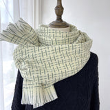 Plaid scarf women's fashion tassel shawl mid-length thickened imitation cashmere warm scarf new