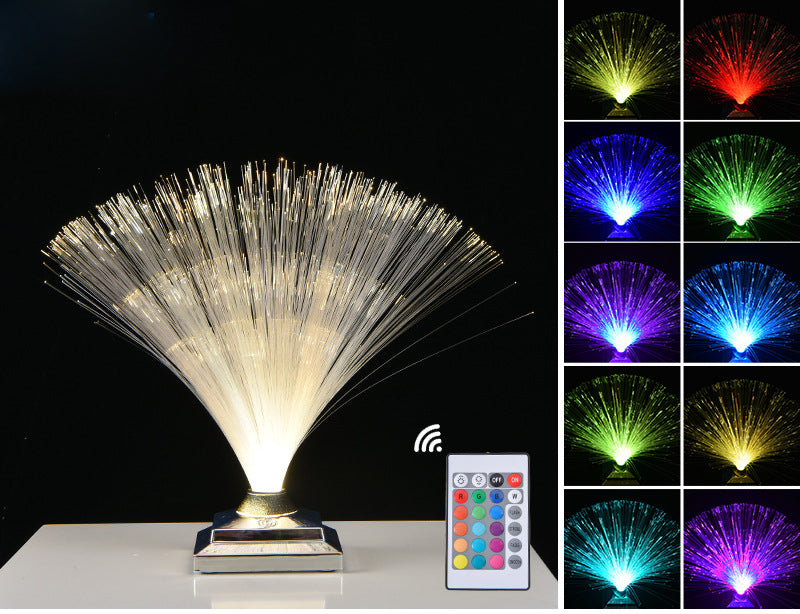 Creative colorful fiber optic light toy led touch flash bedroom starry fiber optic flower atmosphere photo table lamp