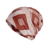 Men's and Women's Pullover Caps Geometric Pattern Digital Printing Bandana Hat Winter Scarf