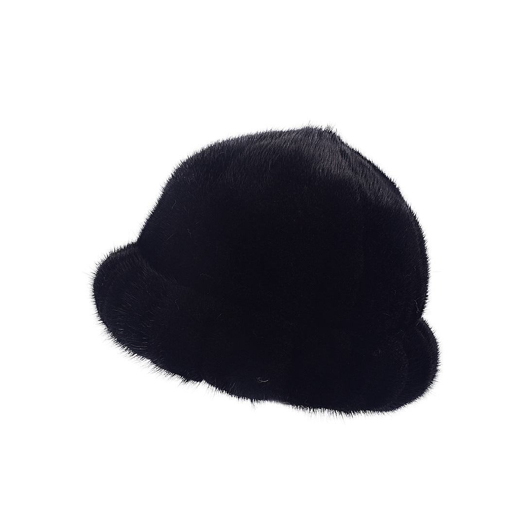 Mink hat ladies winter mink hat temperament hat basin hat winter fur hat