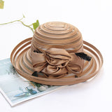 Trendy curling sun hat temperament flower wedding hat