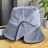 Corduroy solid color split fisherman hat women's all-match casual warm basin hat autumn and winter bucket hat