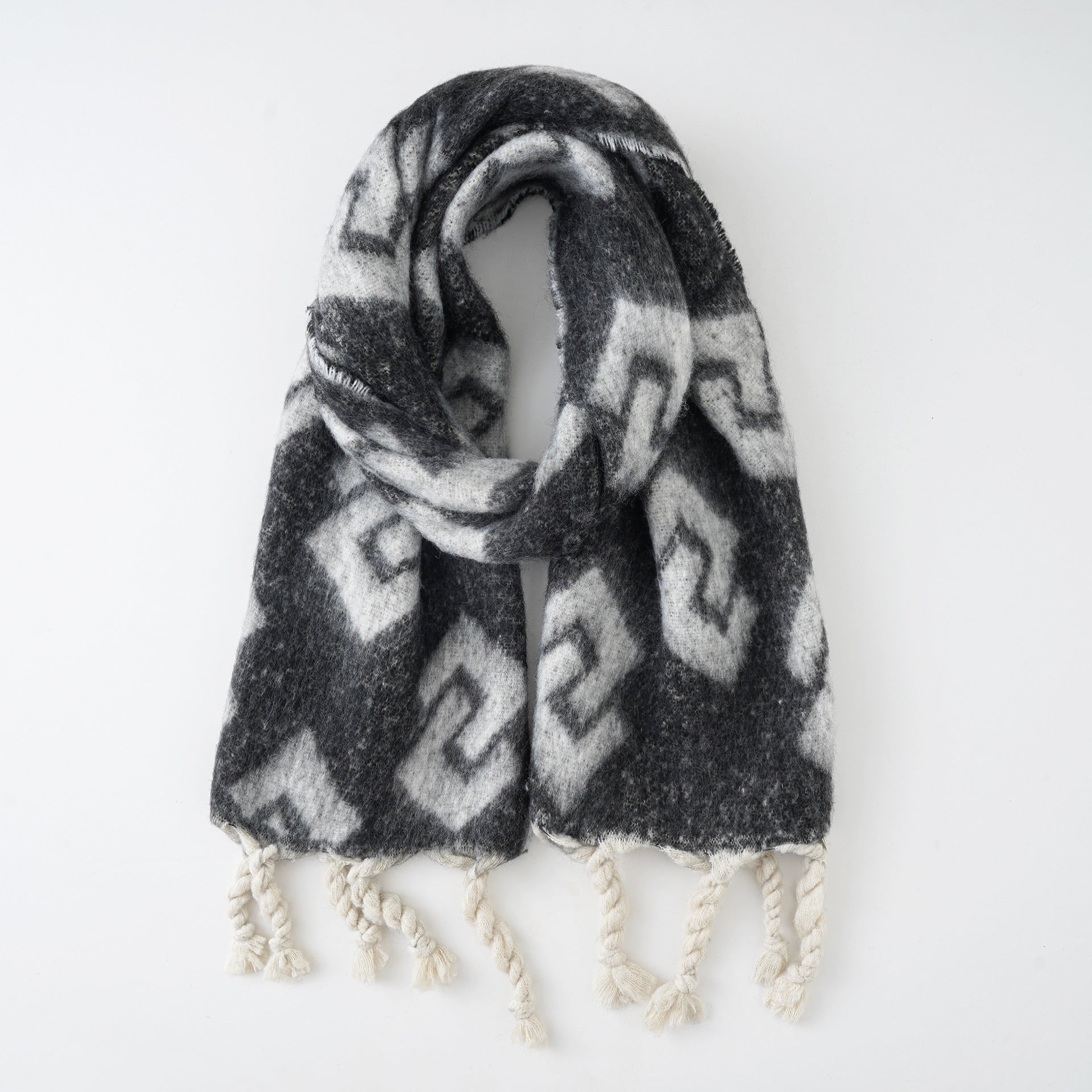 Scarf, women's warp knitting, warm in winter, thickened large scarf, women's winter shawl