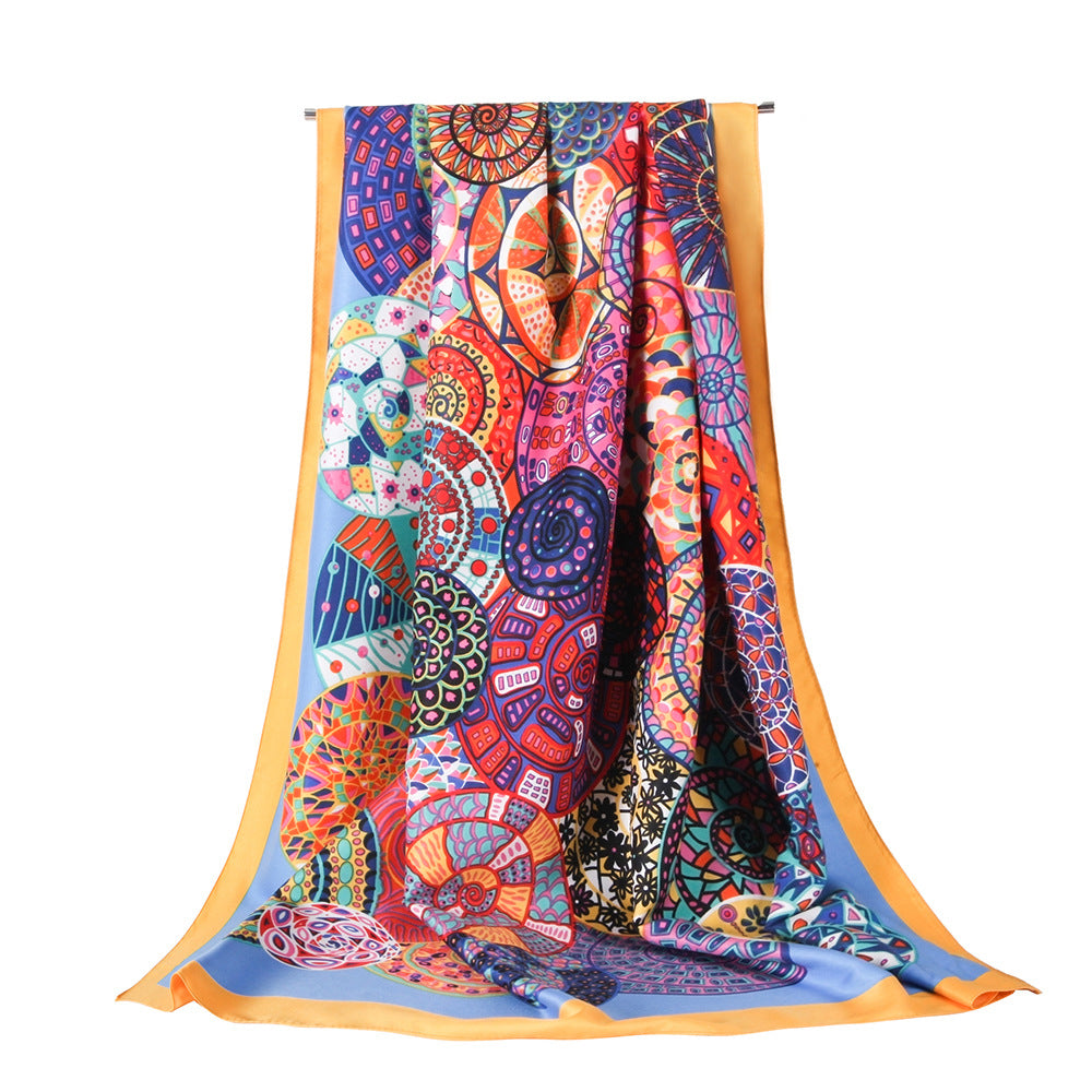 Silk Colorful Snail Pattern Ladies Scarf Silk Autumn Style