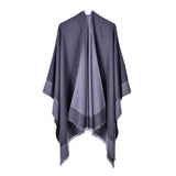 Women's street scarf in autumn and winter, versatile, warm and dual-use, monochrome tassel cape