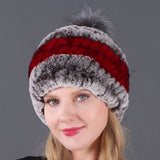 Autumn and winter ladies fur hat Rex rabbit fur warm fox fur ball cap ball cap