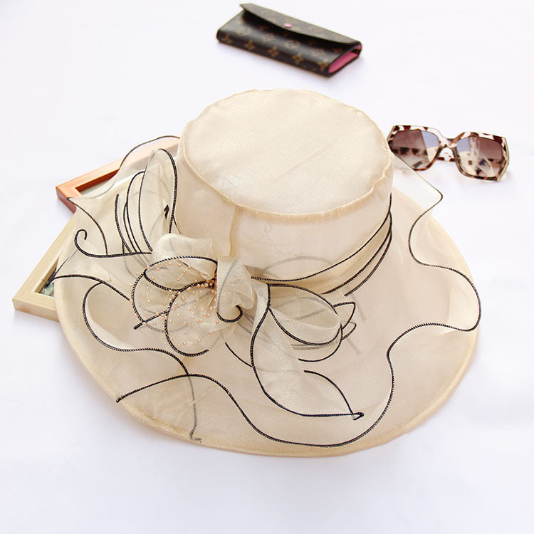 Mesh Party Topper Beach Sun Hat Women's Organza Sun Protection Hat