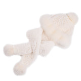 Women's winter warm two-piece scarf hat set Rex rabbit wool wool thickened fur straw hat