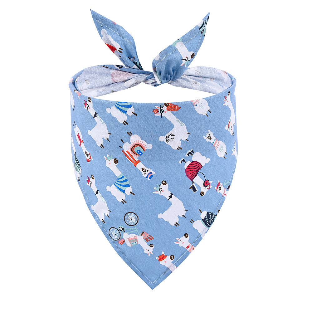 Cotton pet triangle towel summer fruit small fresh dog saliva towel pet scarf