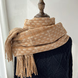 Plaid scarf women's autumn and winter imitation cashmere all-match retro scarf mid-length warm shawl