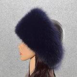 Fox Fur Grass Hat Women's Winter Thickened Warm Ear Protection Hat Leather