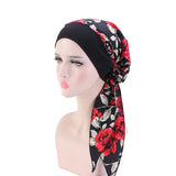 Ladies Elastic Hairband Bandana Hat Country Style Breathable Cotton Chemotherapy Hat Pirate Hat