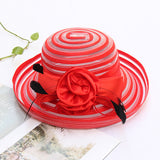 Trendy curling sun hat temperament flower wedding hat