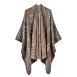 Women's large cashew nut color matching shawl cape