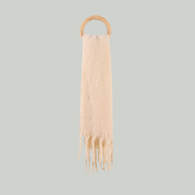 Women's autumn and winter mohair pure wool scarf tassel shawl leisure multi-functional scarf