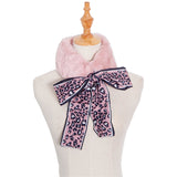 Autumn and winter new scarves Women's thickened rabbit hair printed leopard print scarf