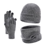 Winter warm men's hat, scarf, glove suit, knitted, thickened, fashionable and versatile