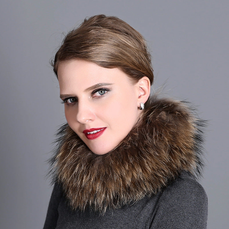 Neck scarf, female winter fur collar, small neck scarf, thickened warm scarf, fox fur