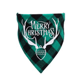 Novel red and black plaid pet triangle towel dog saliva towel Christmas pet saliva towel gift