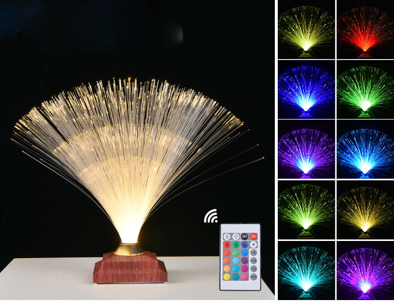 Creative colorful fiber optic light toy led touch flash bedroom starry fiber optic flower atmosphere photo table lamp