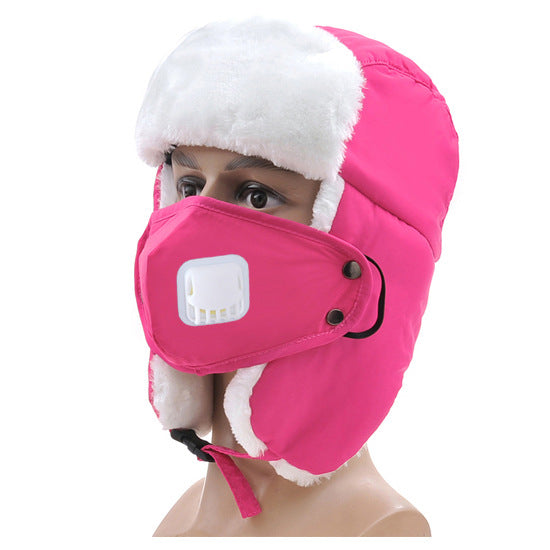 Winter ski cap men and women cotton cap warm ear protection parent-child cap children's hat breathing valve mask