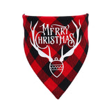 Novel red and black plaid pet triangle towel dog saliva towel Christmas pet saliva towel gift