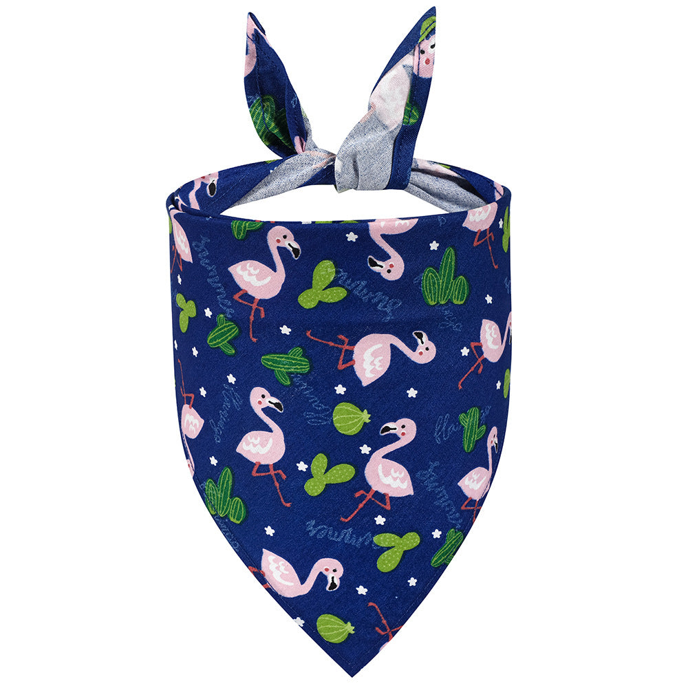 Cotton pet triangle towel summer fruit small fresh dog saliva towel pet scarf
