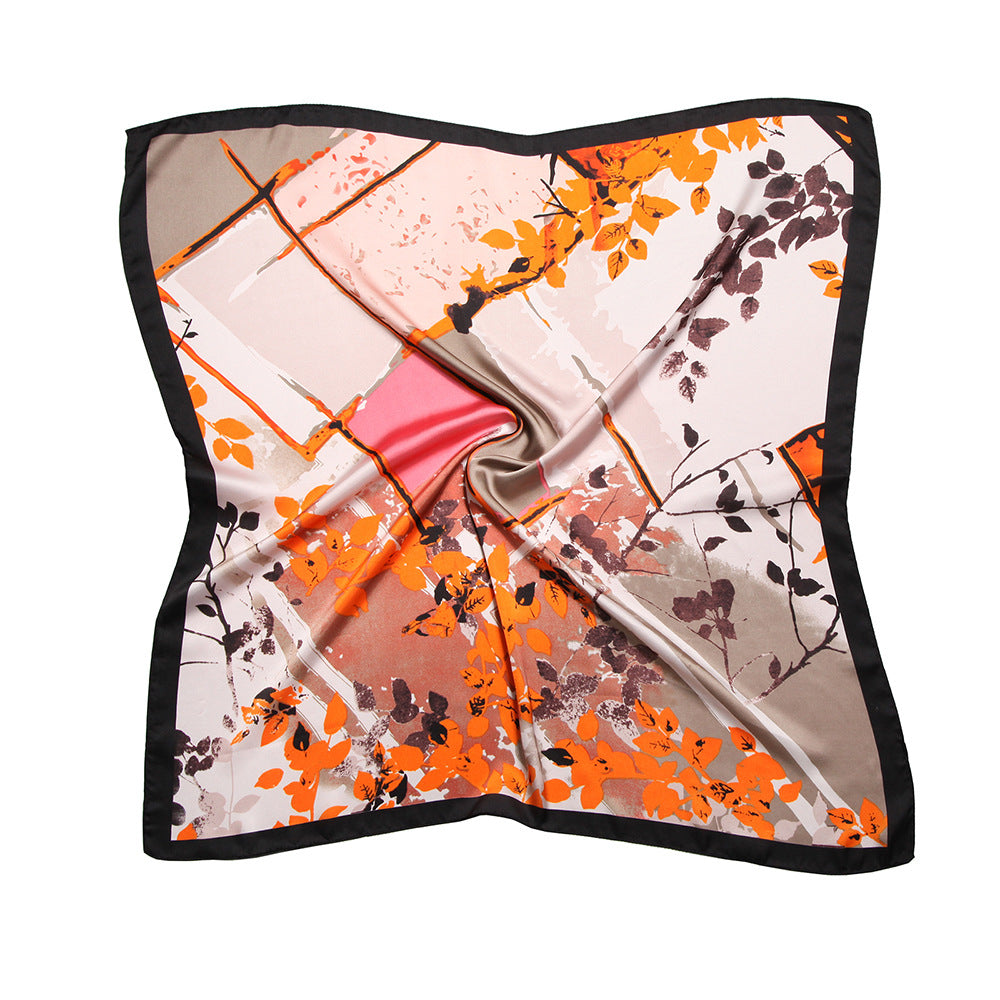 2-pack of scarves imitation silk small squares all-match spring and autumn thin section fashion summer silk scarf streamers