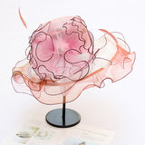 Texture organza sun protection sun hat fashion crystal flower fashion hat women summer
