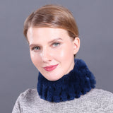Rex rabbit fur scarf elastic knitted fur collar set autumn and winter women's pullover warm scarf dual-use